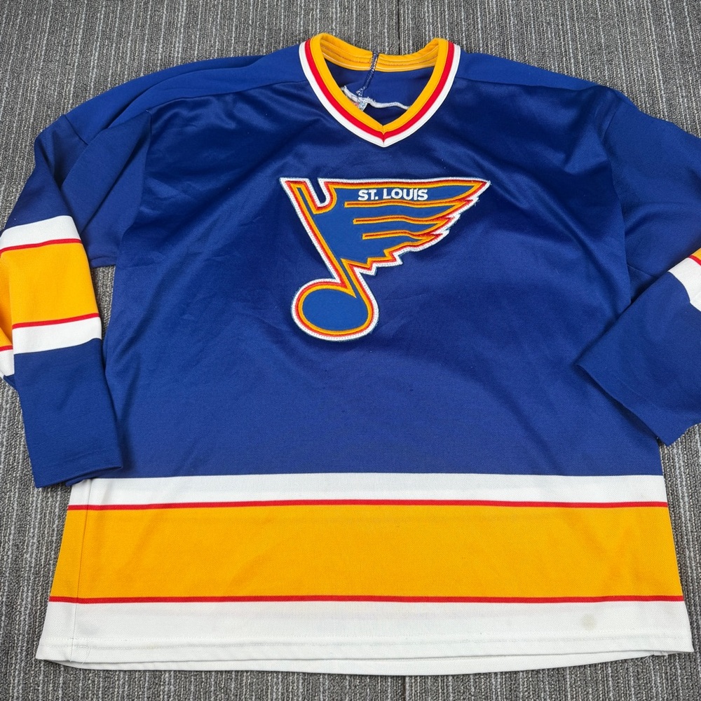CCM Blue and Yellow Hockey Jersey St. Louis blues vintage 90’s